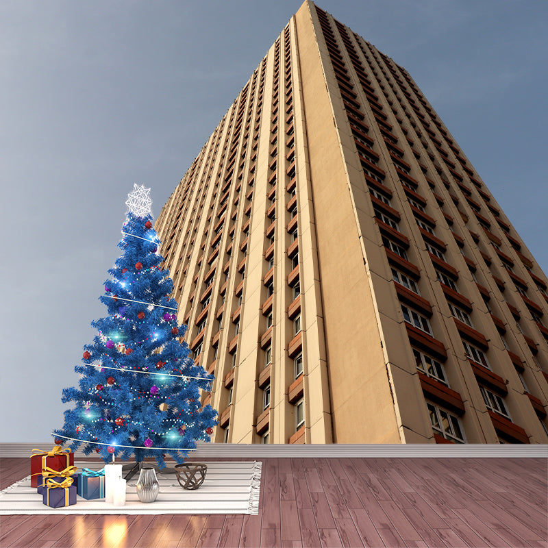 Modern Architecture Mural Decal Water Resistant Decor for Meeting Room