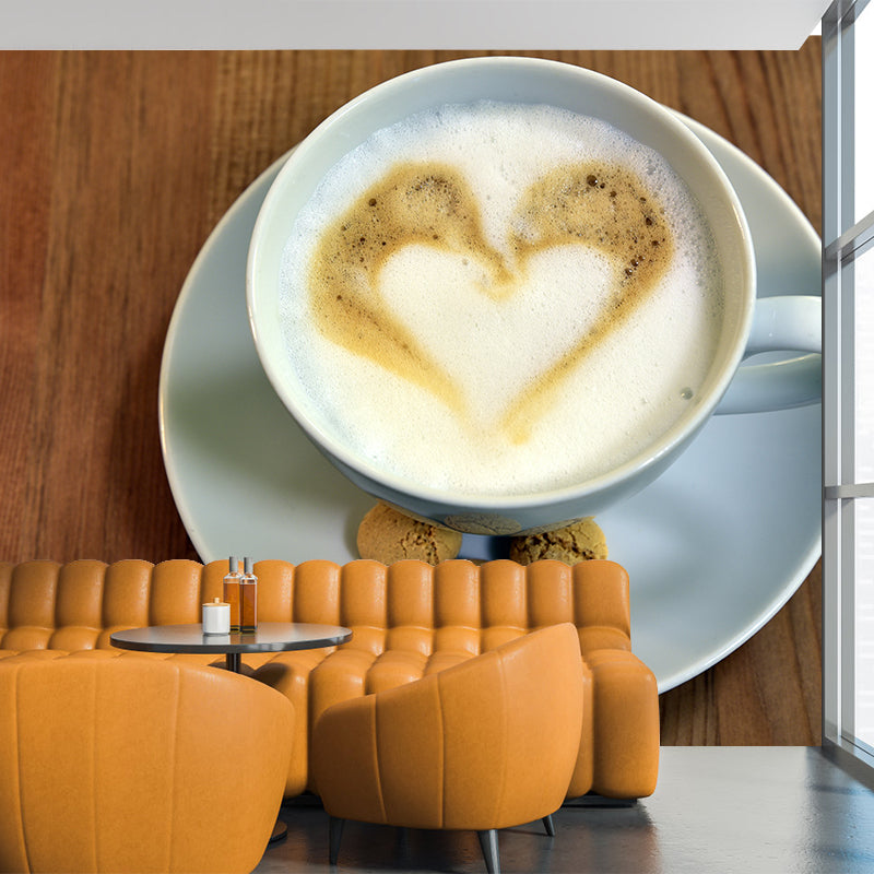 Strong Coffee Wall Murals Moisture Resistant Wall Decor for Coffee Shop