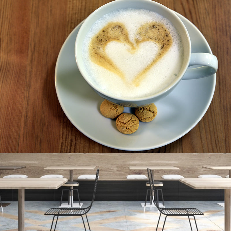 Strong Coffee Wall Murals Moisture Resistant Wall Decor for Coffee Shop