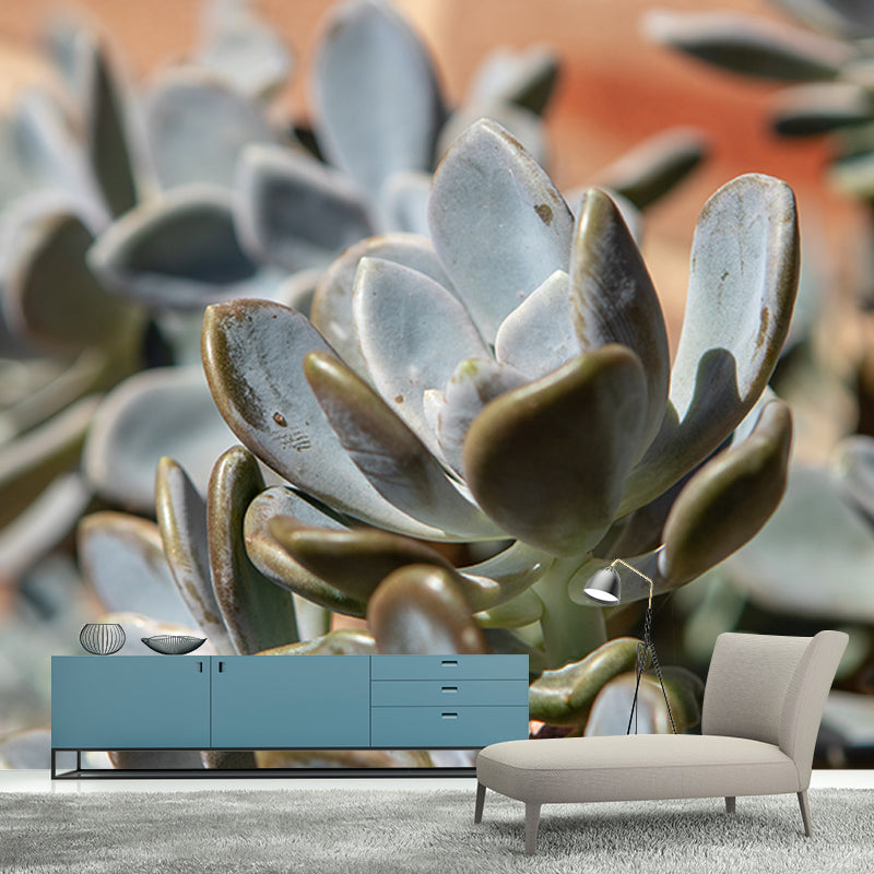 Green Plants Wall Murals Tropics Moisture Resistant Wall Covering for Living Room