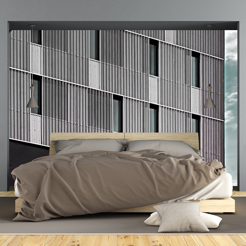 Simple Urban Architecture Wall Covering for Meeting Room, Stain Resistant