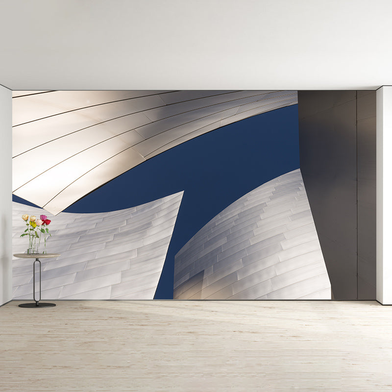 Simple Urban Architecture Wall Covering for Meeting Room, Stain Resistant