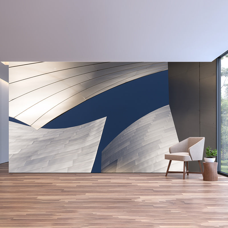 Simple Urban Architecture Wall Covering for Meeting Room, Stain Resistant