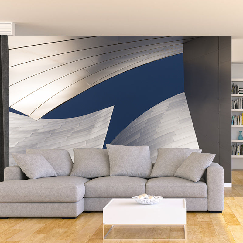 Simple Urban Architecture Wall Covering for Meeting Room, Stain Resistant