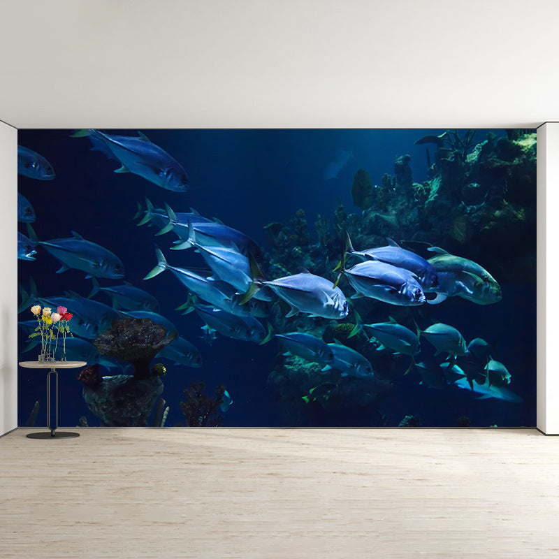 Tropical Seabed Mural Wallpaper for Aquarium Stain Resistant, Made to Measure