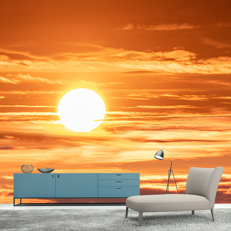 Sunset Clouds Mural Modern Moisture Resistant Bedroom Wall Art, Custom Print