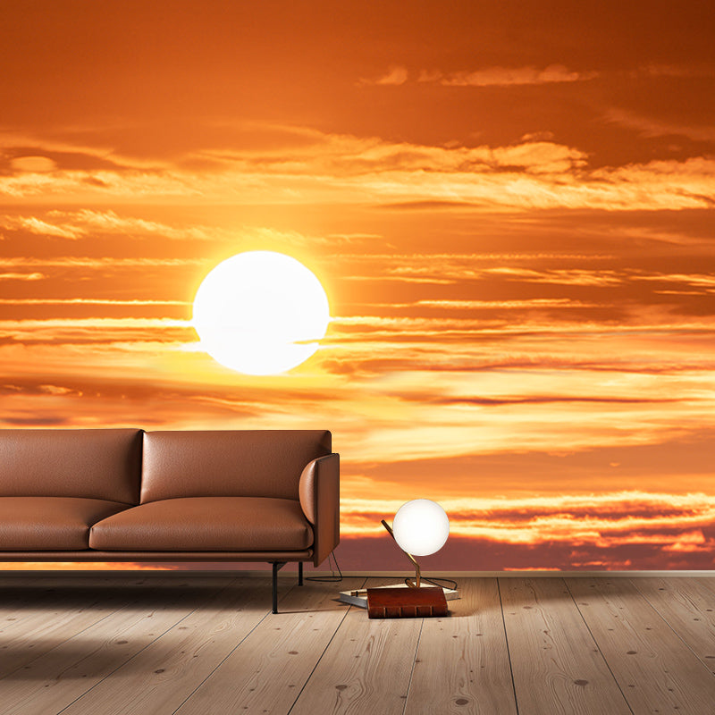 Sunset Clouds Mural Modern Moisture Resistant Bedroom Wall Art, Custom Print