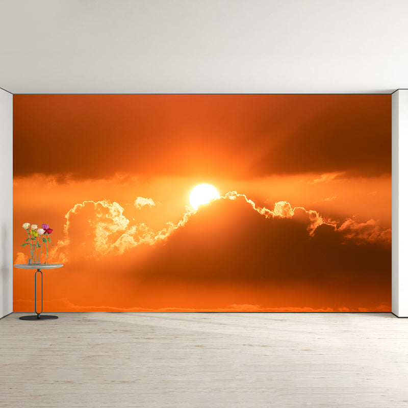 Sunset Clouds Mural Modern Moisture Resistant Bedroom Wall Art, Custom Print
