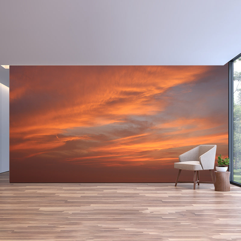 Yellow Sunset Glow Mural Decal for Living Room Customized Wall Covering