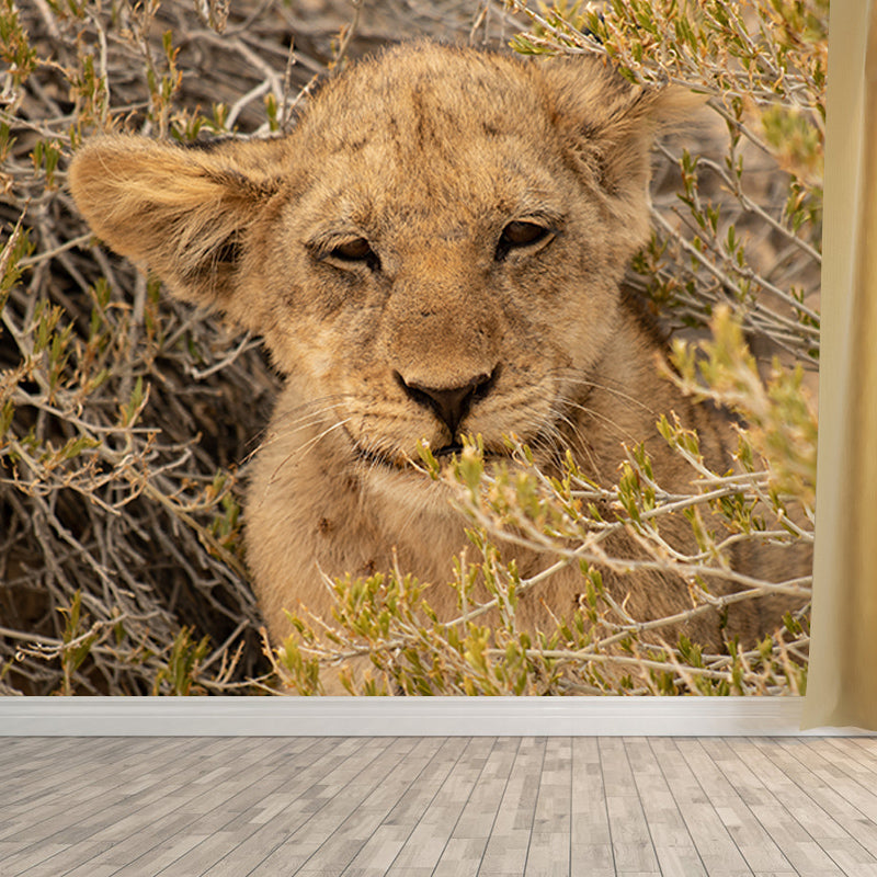 Wild Animals Guest Room Wall Covering Water Resistant Mural, Personalized Size Available