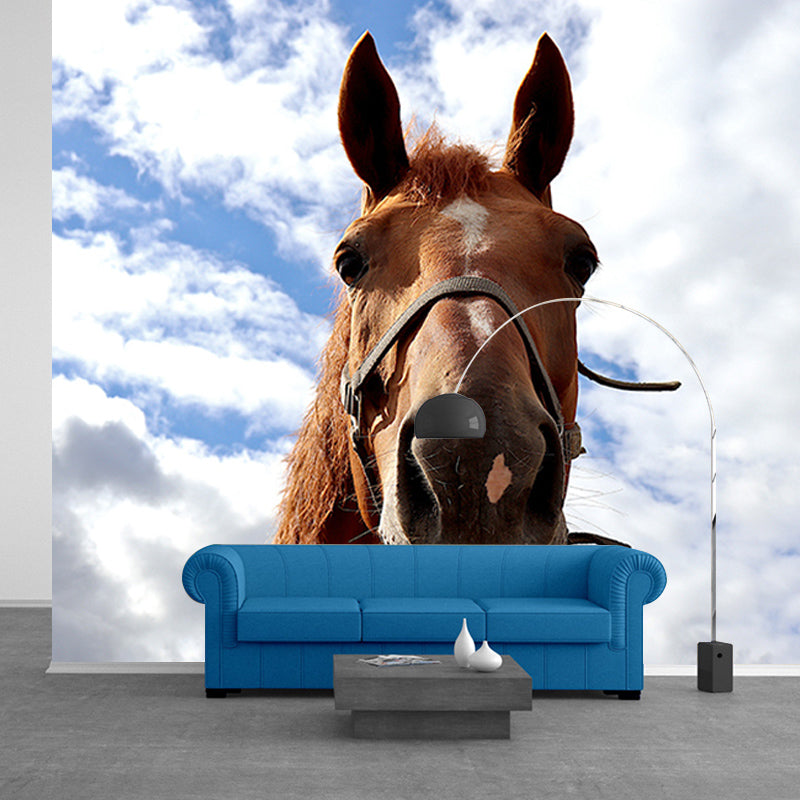 Horse Contemporary Wall Covering for Living Room Moisture Resistant, Made to Measure