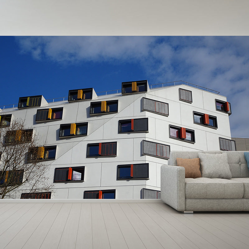 Modern City Architecture Mural Wallpaper Meeting Room Wall Decor, Made to Measure