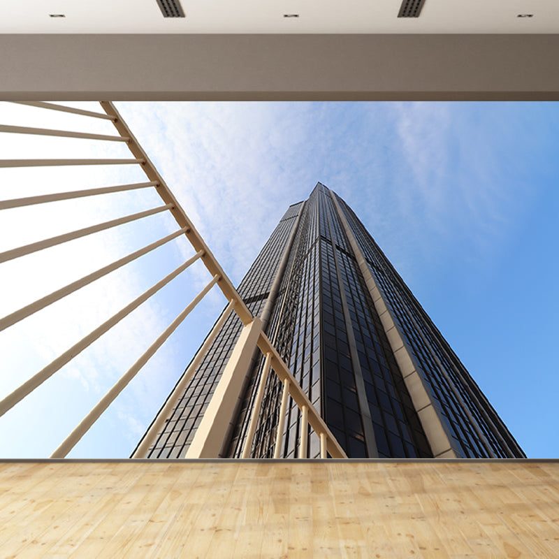 Modern City Architecture Mural Wallpaper Meeting Room Wall Decor, Made to Measure