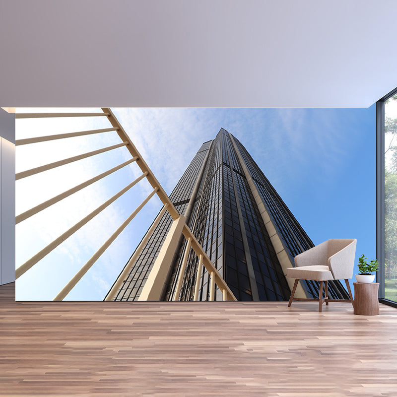 Modern City Architecture Mural Wallpaper Meeting Room Wall Decor, Made to Measure