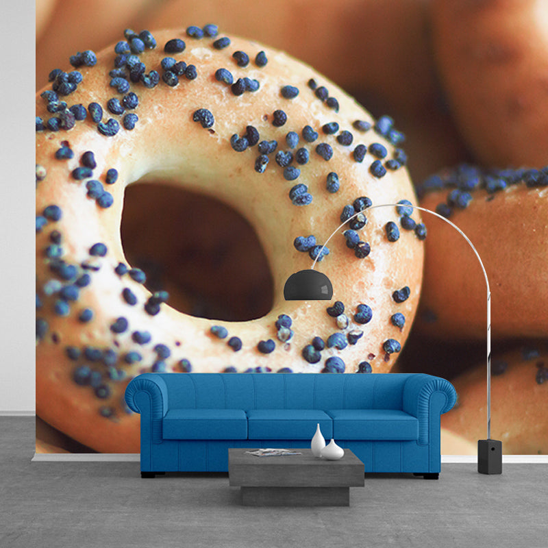 Donut Desserts Food Mural Wallpaper Water Resistant Wall Decor for Dessert Shop