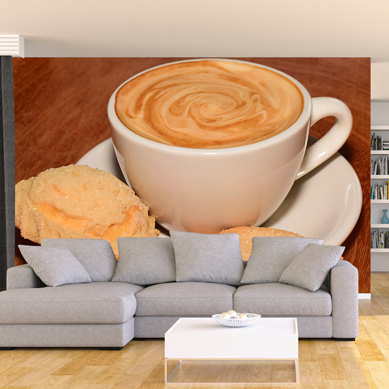 Strong Coffee Wall Mural Decal Customized Size for Restaurant Hotel, Water Resistant