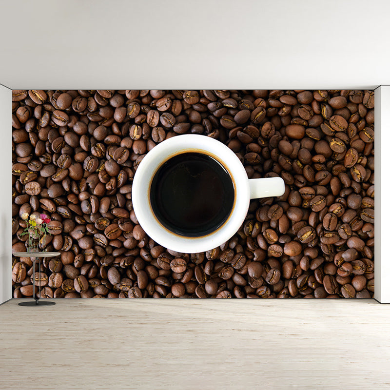 Brown Coffee Beans Mural Decal Simple Decorative Coffee Shop, Custom Printed