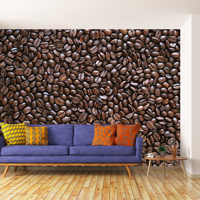 Brown Coffee Beans Mural Decal Simple Decorative Coffee Shop, Custom Printed
