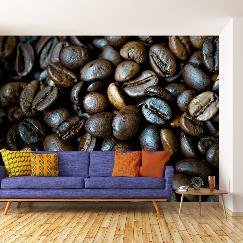 Brown Coffee Beans Mural Decal Simple Decorative Coffee Shop, Custom Printed