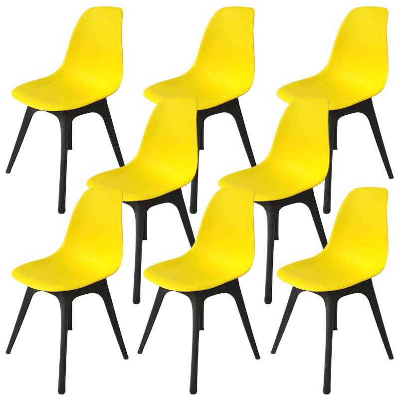 Zeitgenössischer Plastik -Seitenstuhlküche Küche Rückenrücken Set Set Set