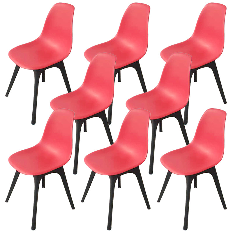 Zeitgenössischer Plastik -Seitenstuhlküche Küche Rückenrücken Set Set Set
