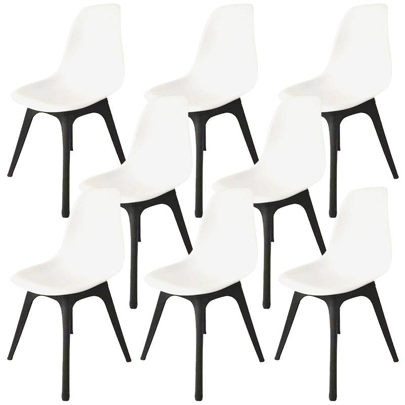 Zeitgenössischer Plastik -Seitenstuhlküche Küche Rückenrücken Set Set Set