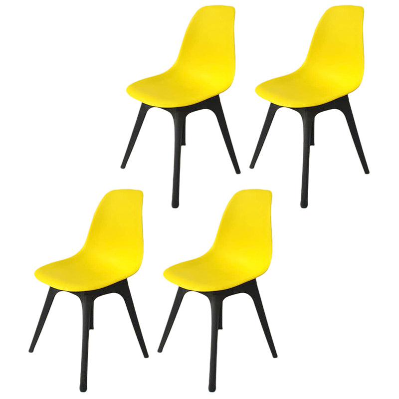 Zeitgenössischer Plastik -Seitenstuhlküche Küche Rückenrücken Set Set Set