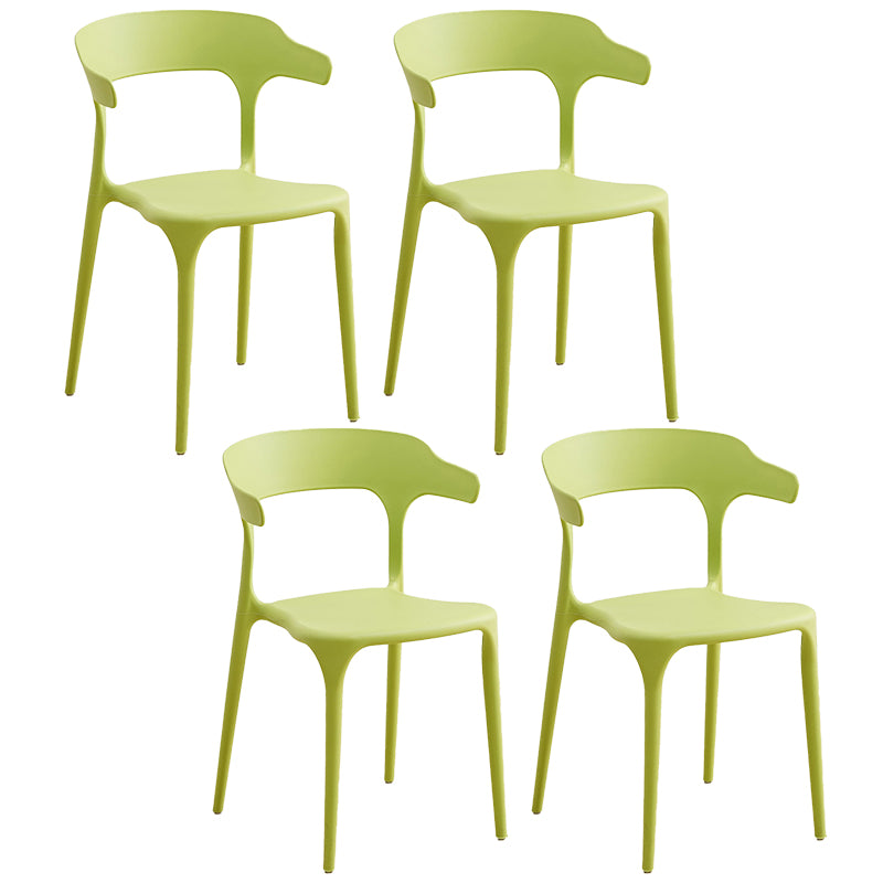 Kunststoff moderner Küchenseitenstuhl 20 '' breiter mattes Finish Armstuhl mit 4 Beinen