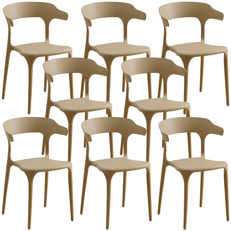 Kunststoff moderner Küchenseitenstuhl 20 '' breiter mattes Finish Armstuhl mit 4 Beinen