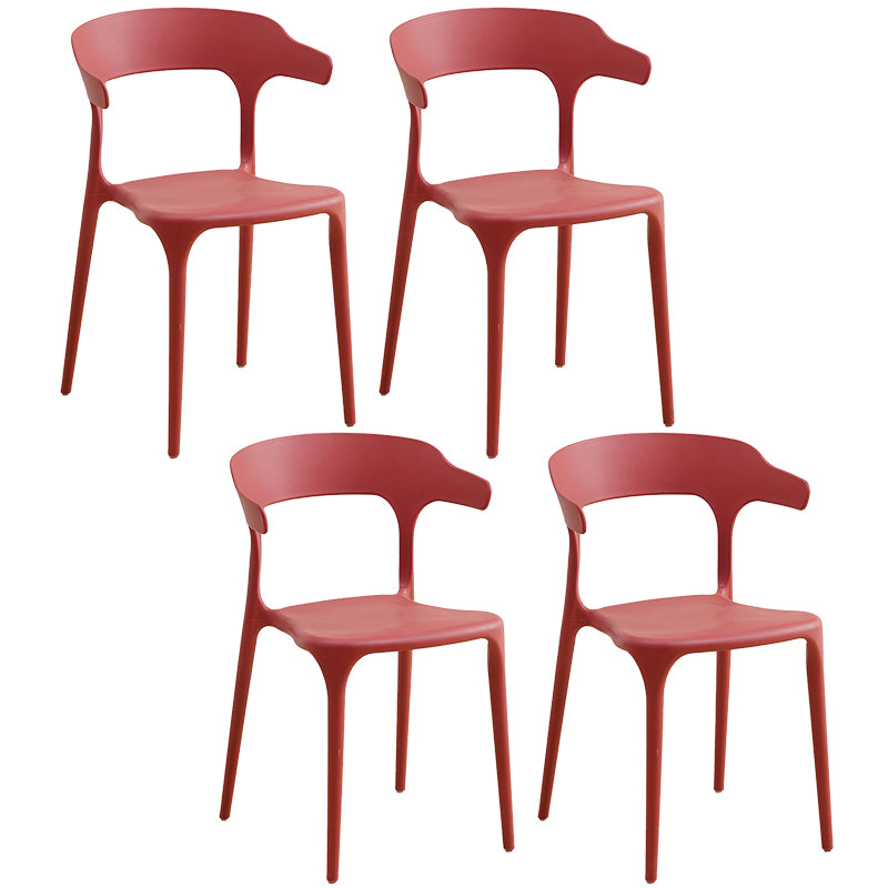 Kunststoff moderner Küchenseitenstuhl 20 '' breiter mattes Finish Armstuhl mit 4 Beinen