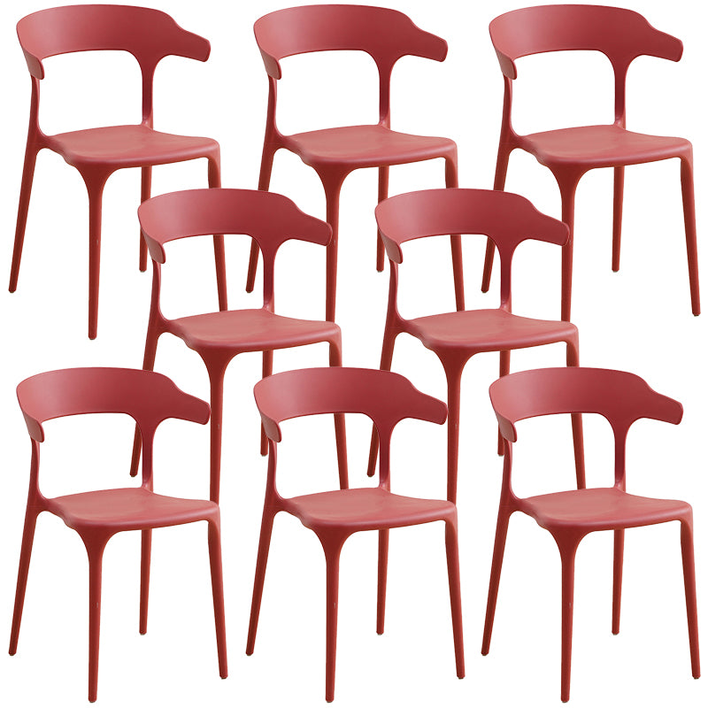 Kunststoff moderner Küchenseitenstuhl 20 '' breiter mattes Finish Armstuhl mit 4 Beinen