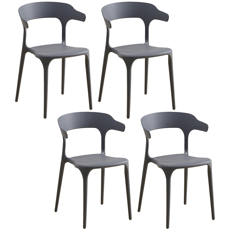 Kunststoff moderner Küchenseitenstuhl 20 '' breiter mattes Finish Armstuhl mit 4 Beinen