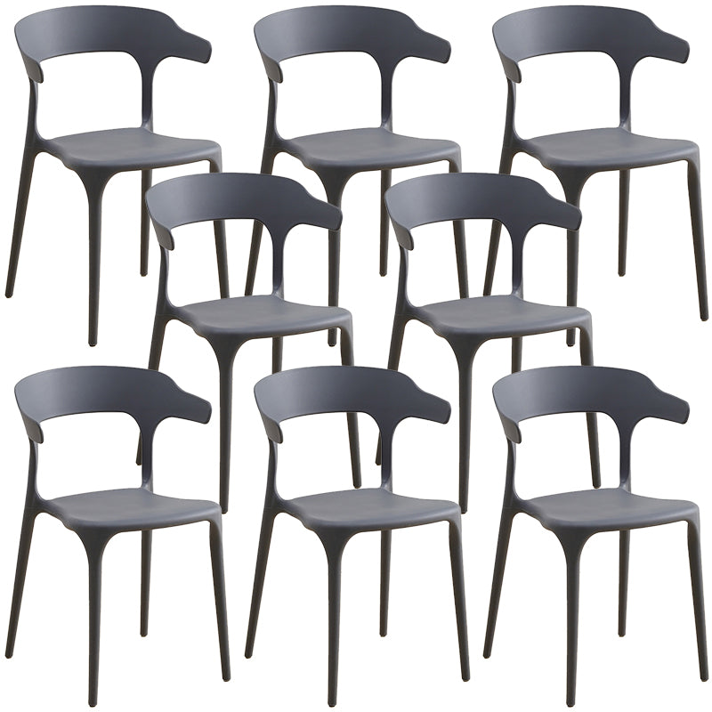 Kunststoff moderner Küchenseitenstuhl 20 '' breiter mattes Finish Armstuhl mit 4 Beinen