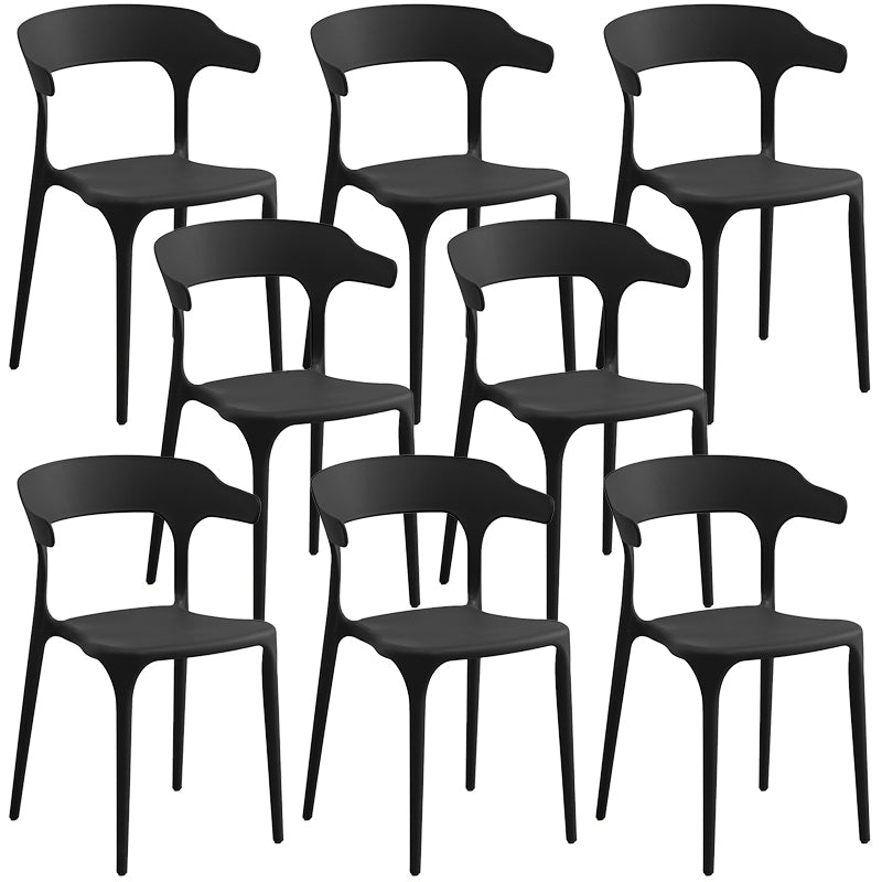 Kunststoff moderner Küchenseitenstuhl 20 '' breiter mattes Finish Armstuhl mit 4 Beinen