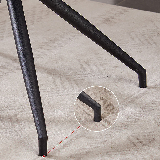 Moderne Leder -Armless Essstuhl gepolsterte Seitenstühle mit Metallbeinen
