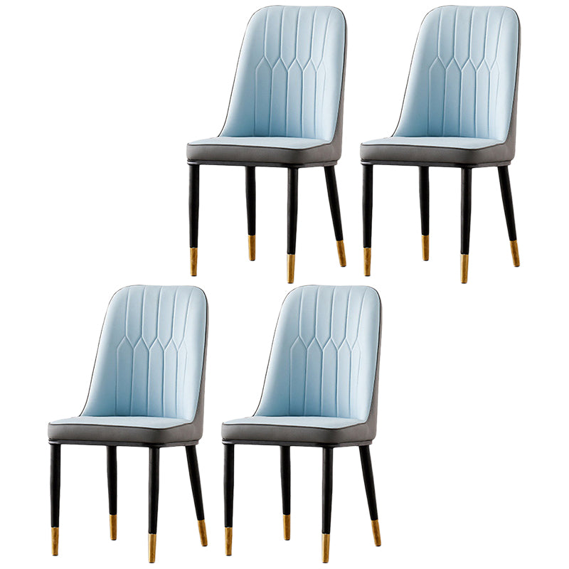 Nordic Style Metal Dining Accent Chair Dining Room Armless Dining Chairs