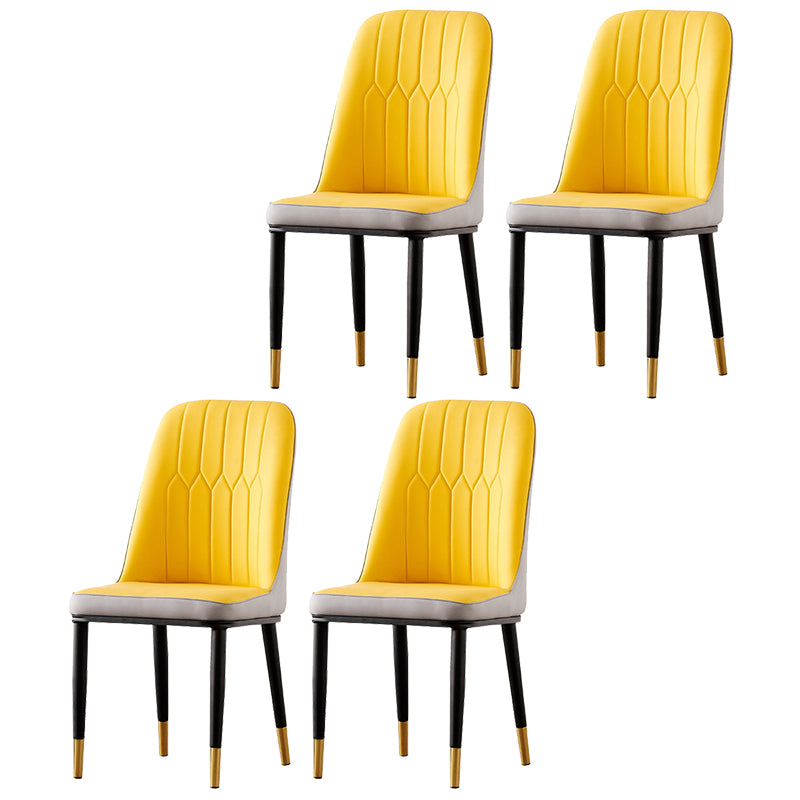 Nordic Style Metal Dining Accent Chair Dining Room Armless Dining Chairs
