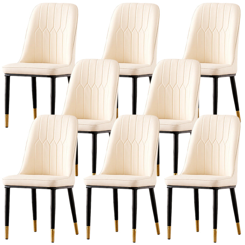Nordic Style Metal Dining Accent Chair Dining Room Armless Dining Chairs