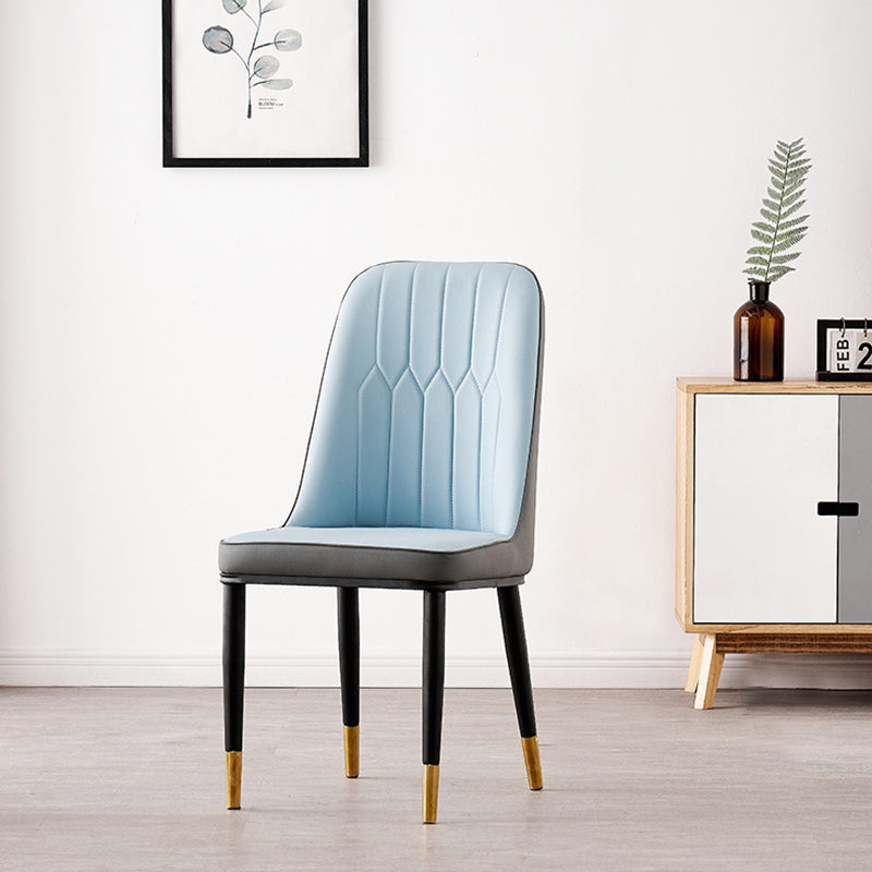 Nordic Style Metal Dining Accent Chair Dining Room Armless Dining Chairs