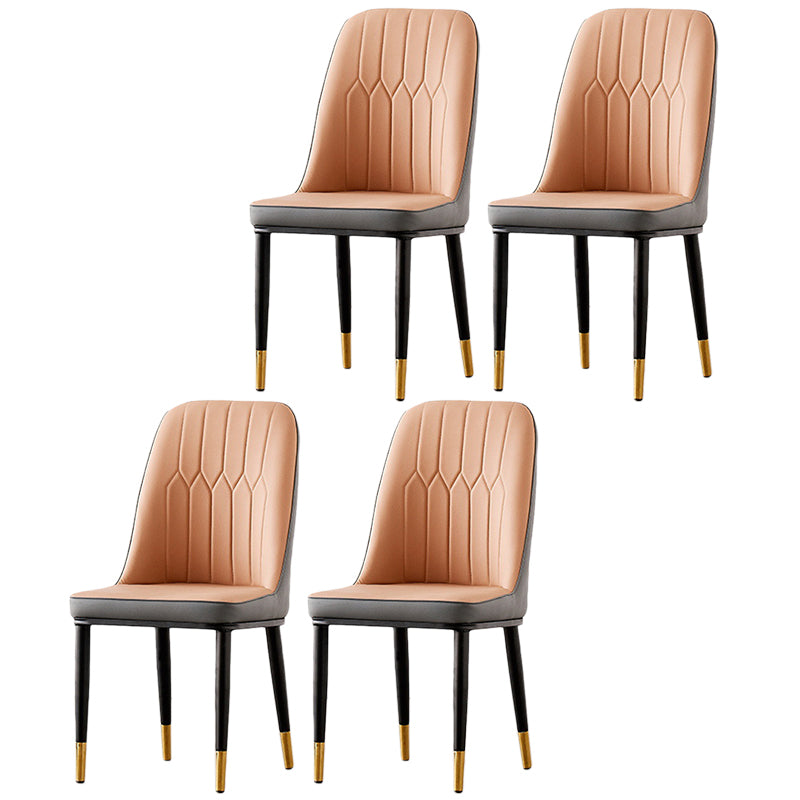 Nordic Style Metal Dining Accent Chair Dining Room Armless Dining Chairs