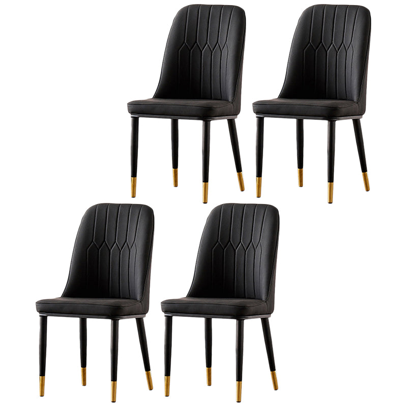 Nordic Style Metal Dining Accent Chair Dining Room Armless Dining Chairs