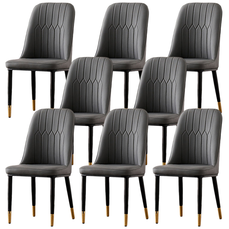 Nordic Style Metal Dining Accent Chair Dining Room Armless Dining Chairs