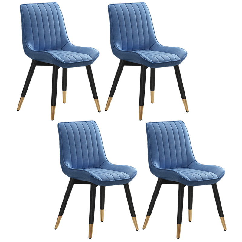 Metall zeitgenössischer Seitenstuhl PU Leder Solid Back Stuhl Innenstühle Esszimmerstühle