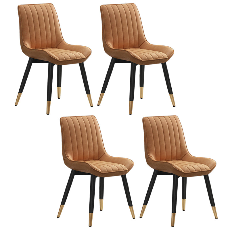 Metall zeitgenössischer Seitenstuhl PU Leder Solid Back Stuhl Innenstühle Esszimmerstühle