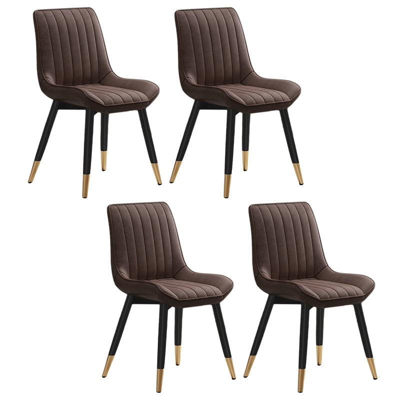 Metall zeitgenössischer Seitenstuhl PU Leder Solid Back Stuhl Innenstühle Esszimmerstühle