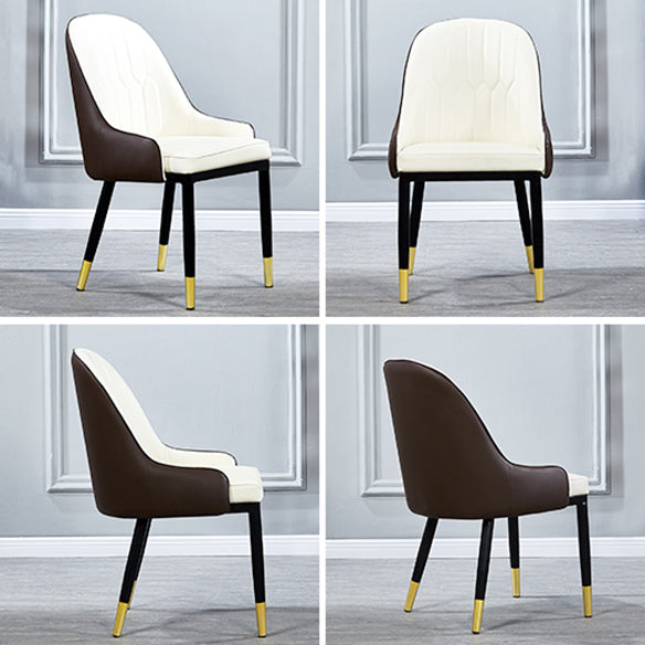 Chaise latérale de cuisine en cuir, chaise Parsons de salle à manger de 19 pouces de large pour restaurant