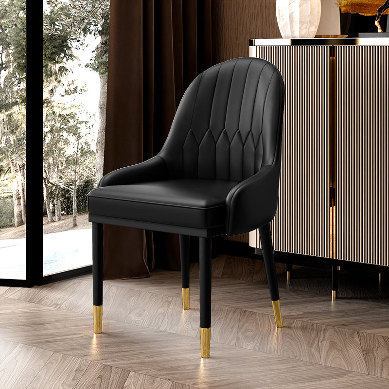 Chaise latérale de cuisine en cuir, chaise Parsons de salle à manger de 19 pouces de large pour restaurant