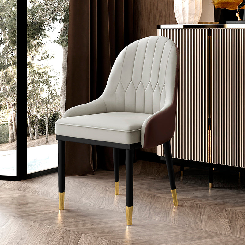 Chaise latérale de cuisine en cuir, chaise Parsons de salle à manger de 19 pouces de large pour restaurant