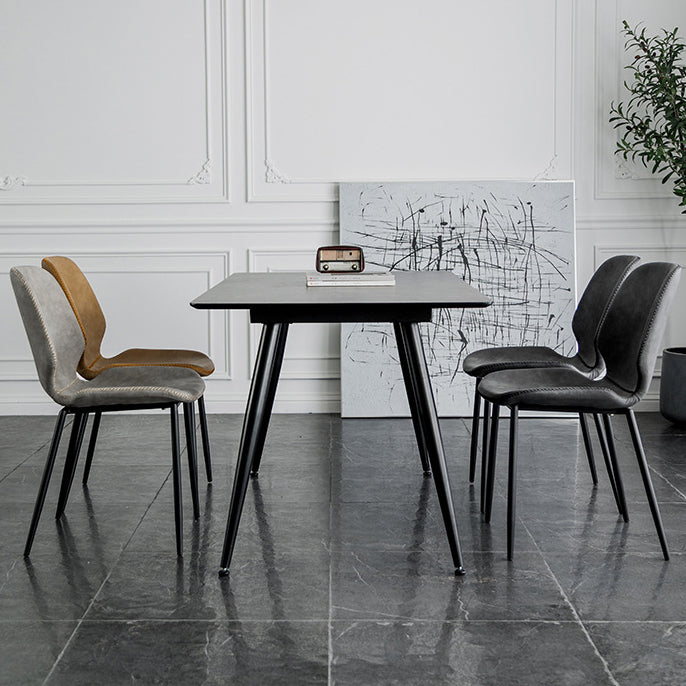 Moderne Metallküche Essnetzstuhl Schwarzer Flügelback Side Ess Side Chair
