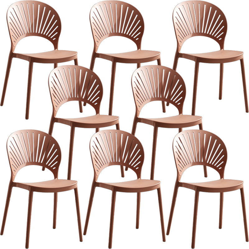 Home Contemporary Side Chair Open Back Shell-shaped Plastic Dining Room Chair